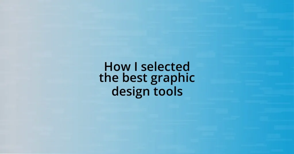 How I selected the best graphic design tools