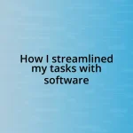 How I streamlined my tasks with software