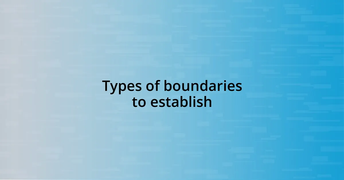 Types of boundaries to establish